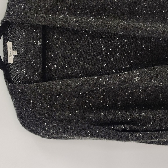 Madewell Wool Blend Black Confetti Open Cardigan Sweater Size Small Oversized - Picture 2 of 7